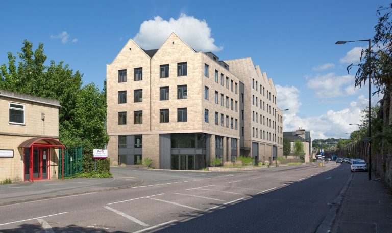 Drone footage of progress at the Hollis Building in Bath